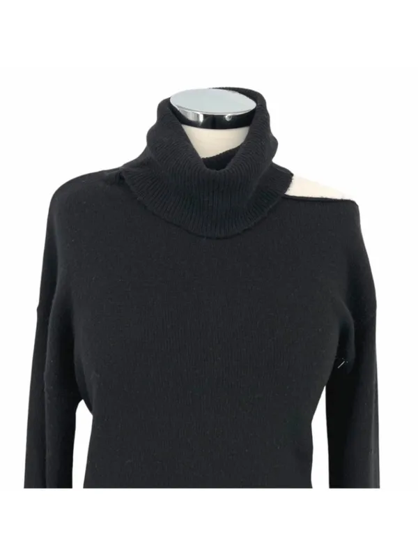 PAIGE Raundi Cutout Turtleneck Midi Sweater Dress Black Wool Blend Size XS NWOT - Image 2