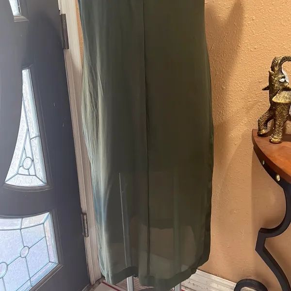 Zara green midi short sleeve dress - Image 5