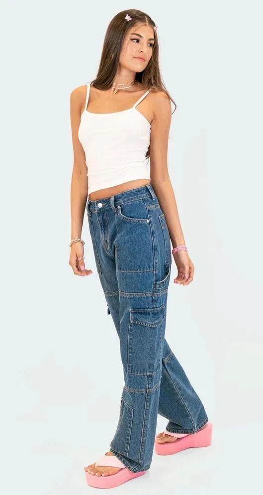 Edikted Jaimie Cargo Jeans Y2K 2000s Grunge - Image 2