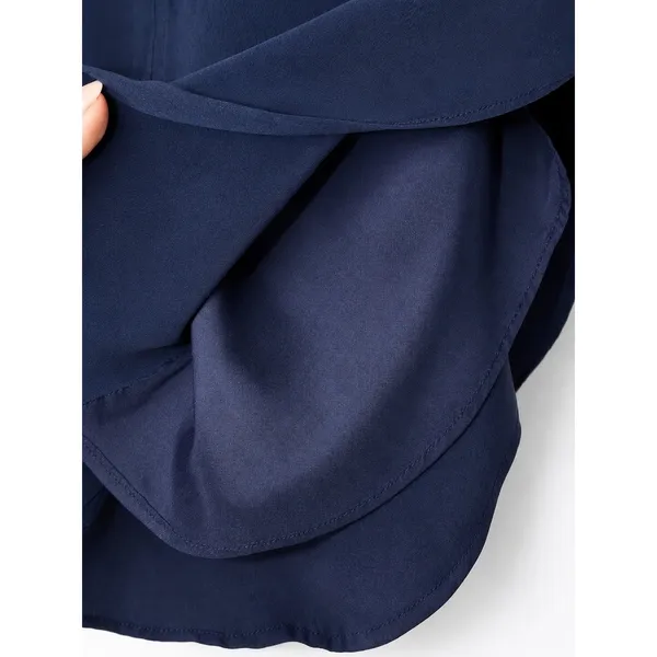 Madewell Silk Island Skirt Navy Pockets Button Front Shirttail Hem Silk XS - Image 4