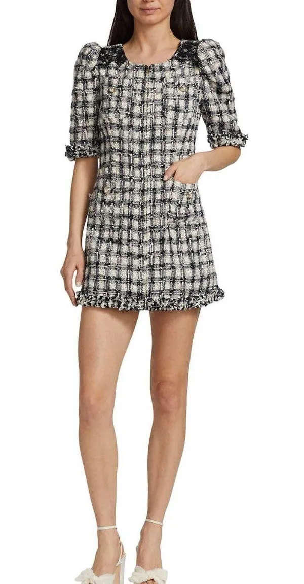 Love Shack Fancy Tweed Mini Dress - Image 4