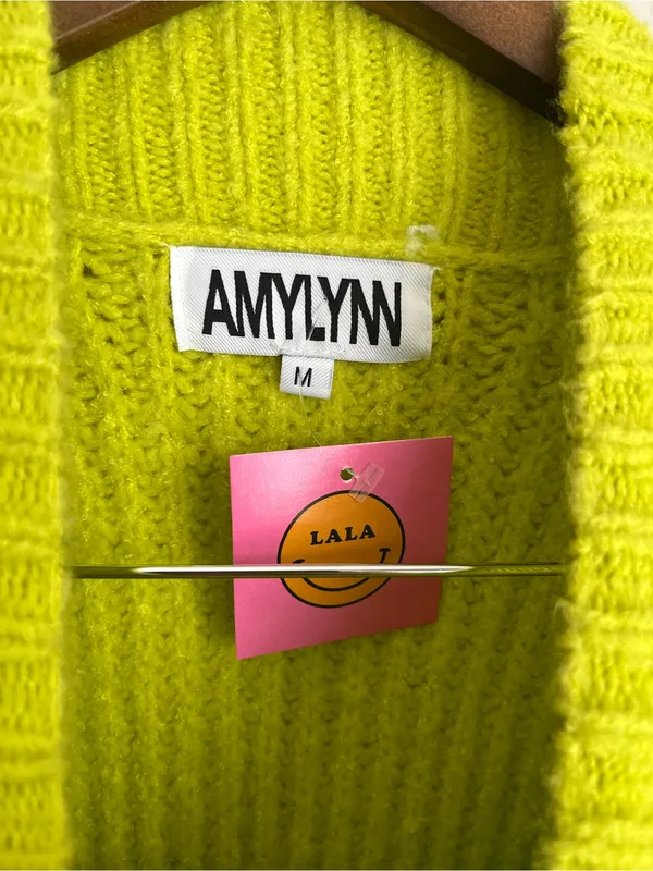 Amy Lynn Dressed in Lala Sweater Tulle Tiered Dress Lime Green Size Med NEW NWT - Image 5