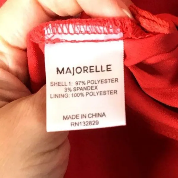 Majorelle Bridget Mini Dress Size Large Ruby Red Strapless Off the Shoulder - Image 6
