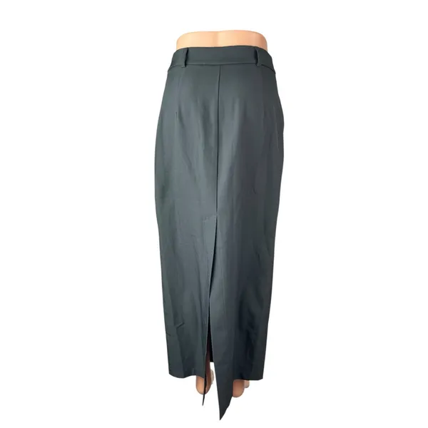 Princess Polly Women's Dark Gray High Waisted Slit Pleated Pencil Midi Skirt 4 - Image 4