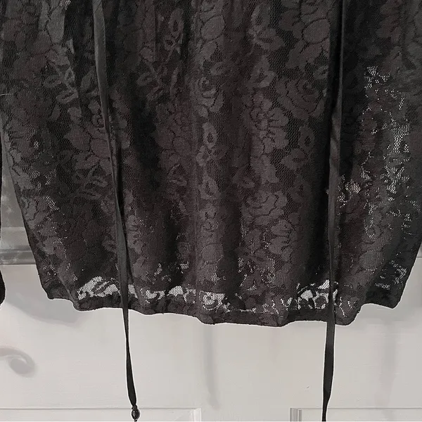 (NWT) KAREN KANE Black Floral Lace Long Sleeve Blouse - Image 7