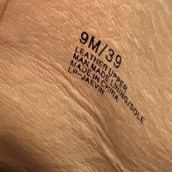 Lucky Brand Jaevin Tan Suede Peep Toe Wedge Booties Lace Up Side Zip Mens 9M‎ 39 - Image 9