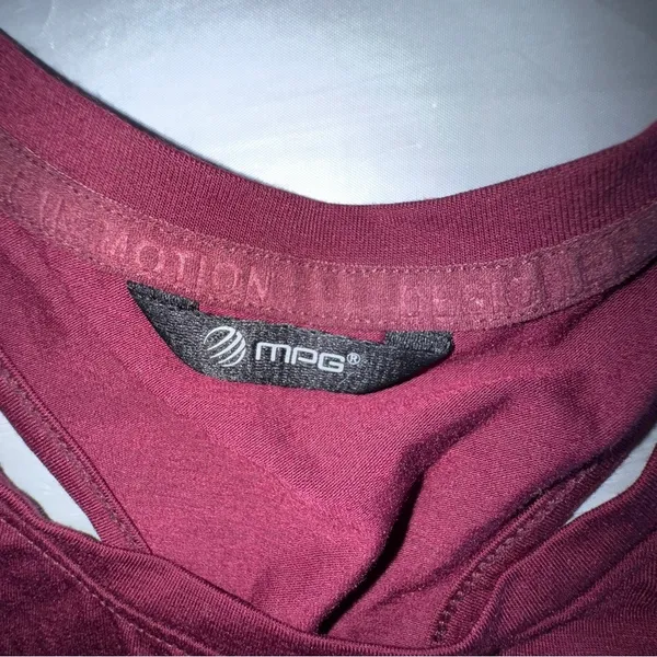 MPG Sport Womens Maroon Racerback Tank‎ Top Activewear Workout Shirt Burgundy L - Image 2