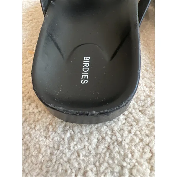 Birdies The Robin Slide Sandals Shoes Black Leather Festival Boho Beach - Image 8