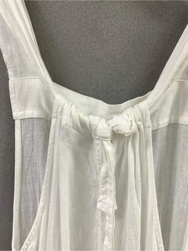 haute hippie white linen blend sheer bikini romper cover up - Image 8