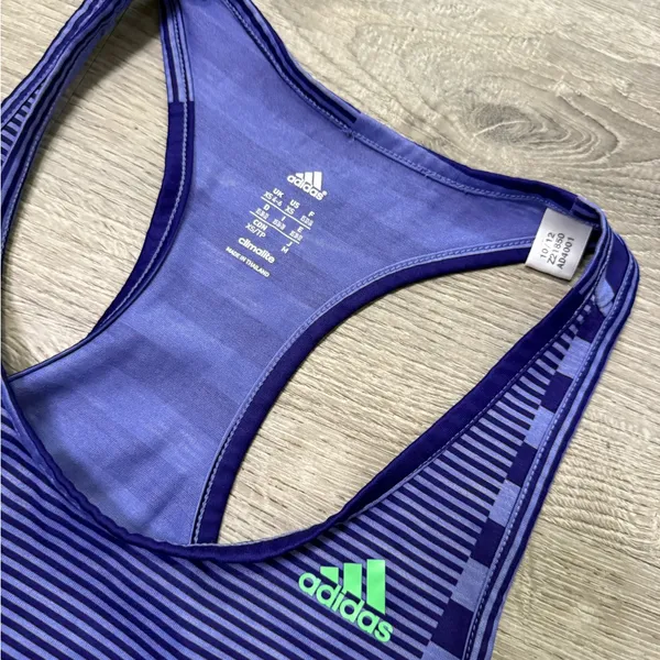 •Adidas• Purple Striped Tank Top - Image 3