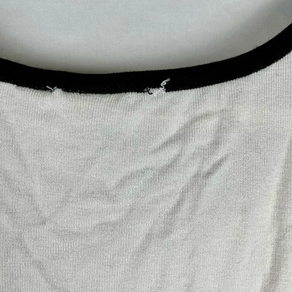 Cato White Sweater Black Outline 3/4 Sleeve XL Top - Image 3