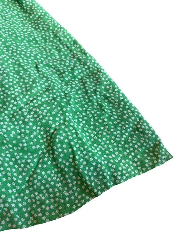 Reformation Dawn Mini Wrap Dress Green Floral Print Flowy Girly Party Size Small - Image 14