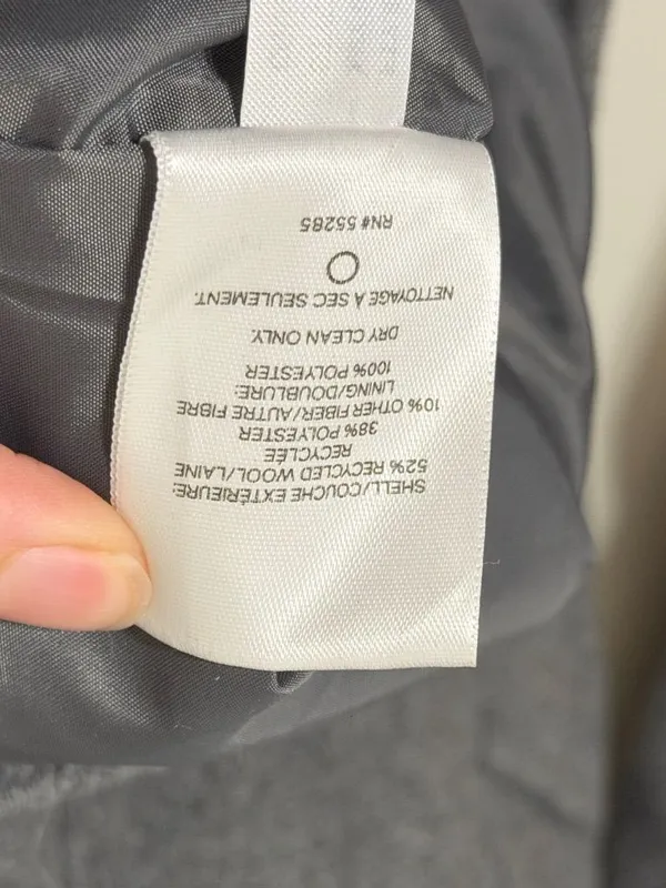 NWT Express Grey Pea Coat Size XL Wool Long Gray Tie NEW Women’s - Image 8