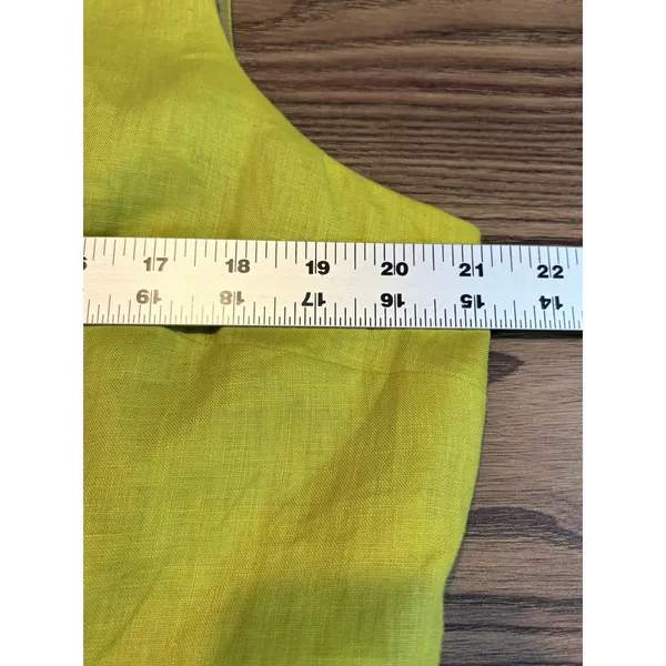 AGB Chartreuse Yellow Linen Shift Dress Womens 16 Sleeveless‎ Mid Mod Sun - Image 7