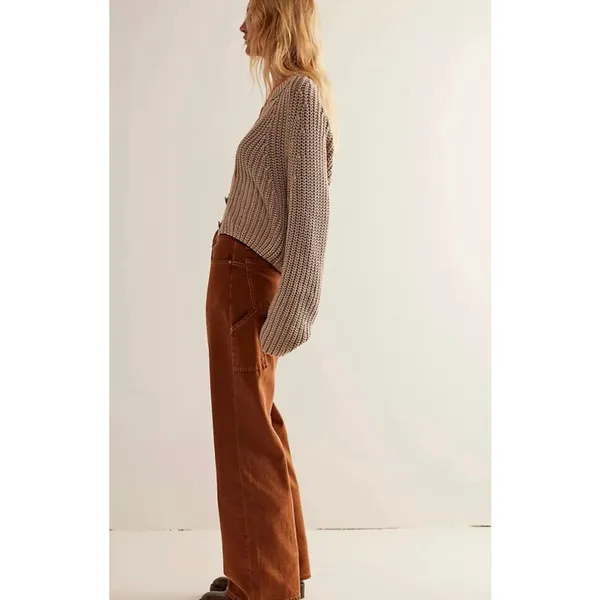 Free People We The Free Tinsley Baggy High-Rise Jeans NWOT Size 24 Chocolate - Image 2
