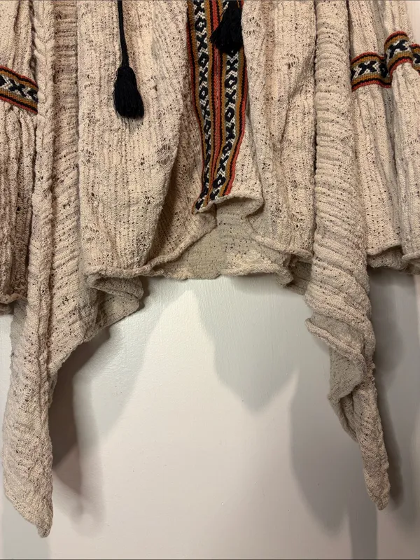 Free People “For The Love of Flowers Tunic” Top Textured Flare Sleeve Boho SZ M - Image 8
