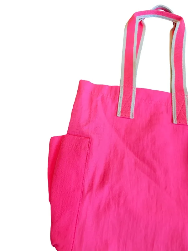 Universal Threads Canvas Structured Tote Bag Striped Straps Side One Size Women's - Image 9