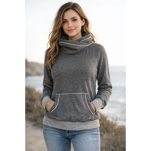 Abercrombie & Fitch Gray Cowl Neck Sweatshirt - Image 2