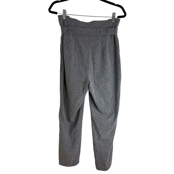 Express Gray Paperbag Waist Ankle Pants | High Rise Belted | Size 8 - Image 6