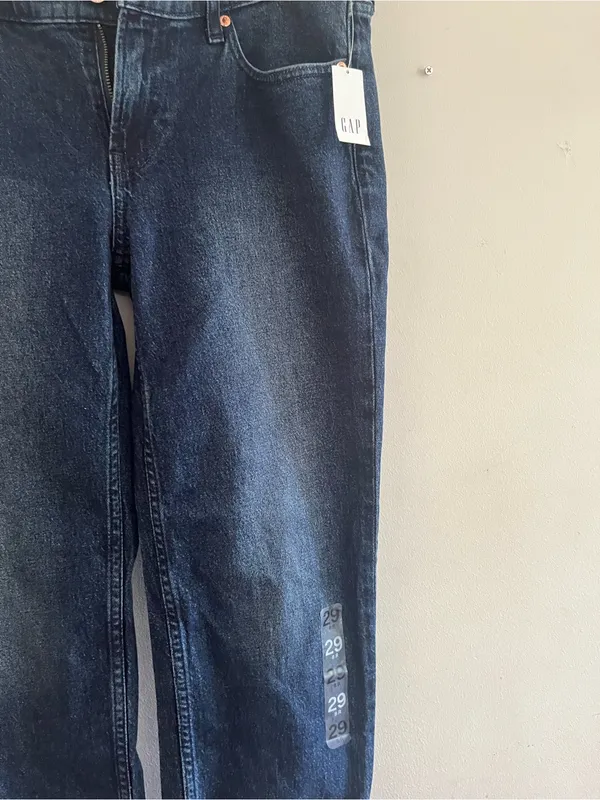 GAP Jeans Womens 29 Blue 90s Straight Low Rise Dark Wash Minimalist Capsule NWT - Image 2
