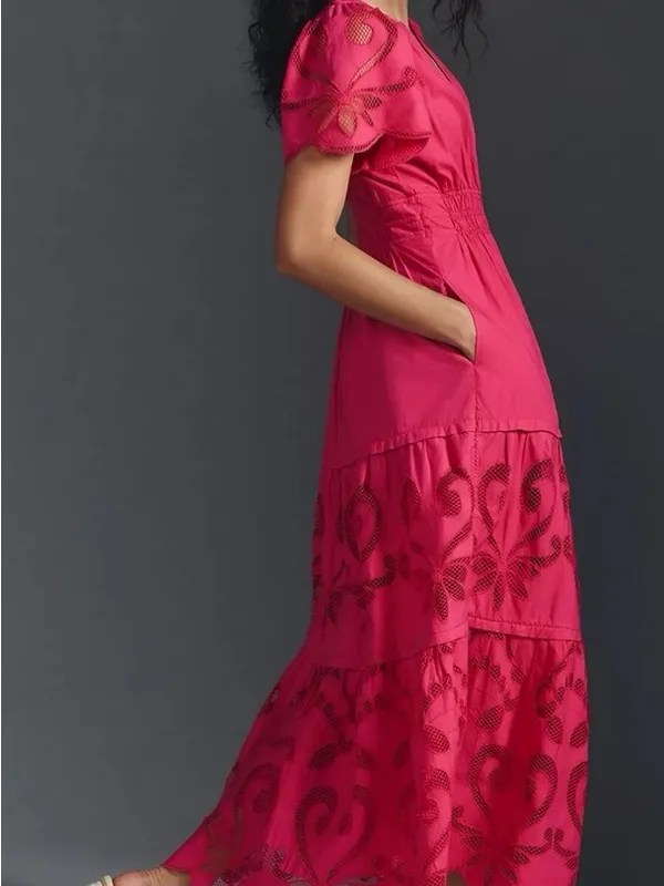 By Anthropologie The Somerset Maxi Dress: Cutwork Edition - Image 3