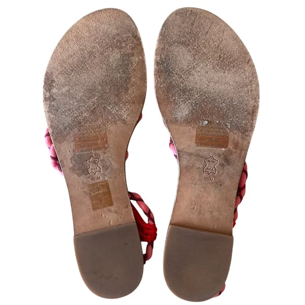 Tory Burch Paloma Sandals‎ Pink Braided Strappy Boho Size 10.5 - Image 8