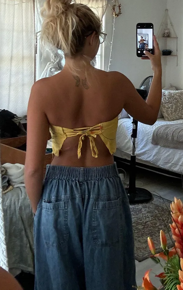 Yellow Floral Hankerchief Top - Image 2