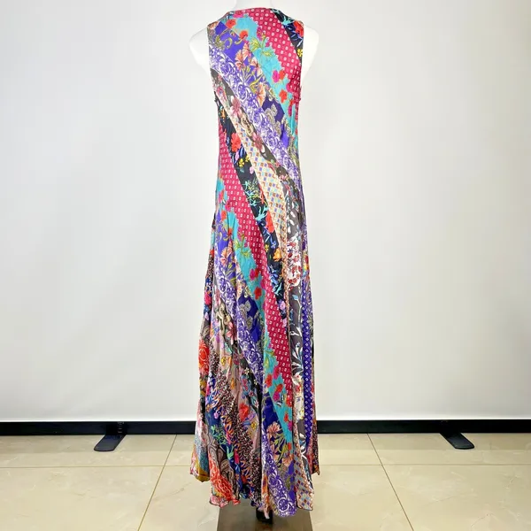 $585 NWOT Johnny Was Treble Bias Floral Sleeveless Maxi Dress Size L Multicolor - Image 6