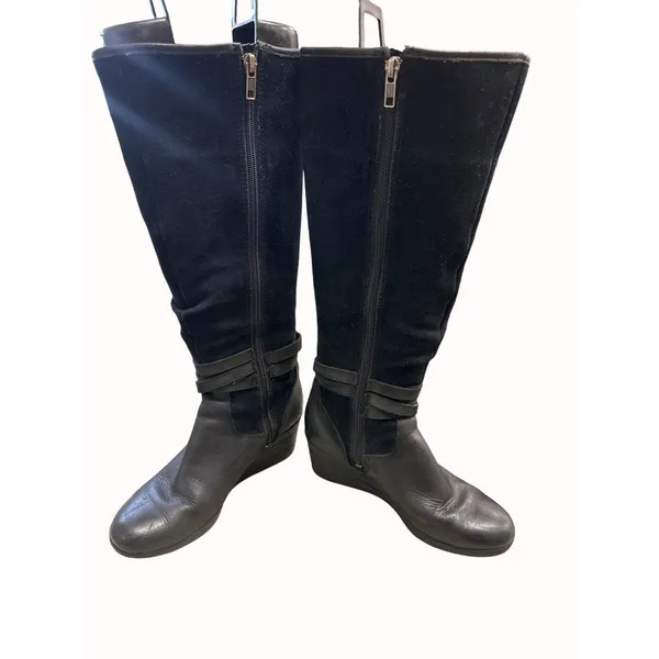 UGG Australia women’s black leather suede knee high boots size 7 SKU 5036 - Image 8