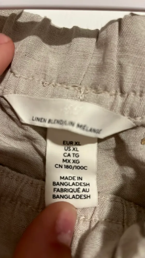 H&M Pants Linen Blend Pull-On beige Extra large  - Image 3