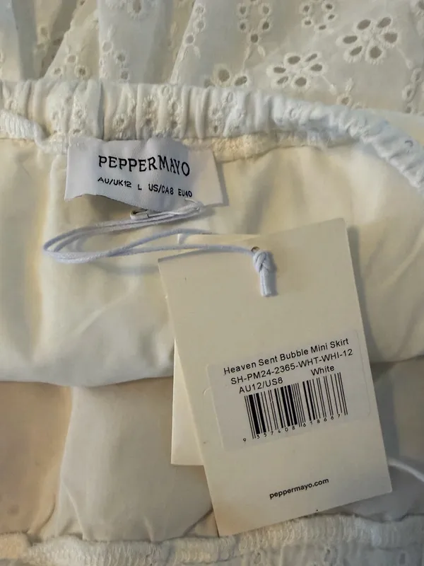 Peppermayo White Eyelet Bubble Mini Skirt - Image 4