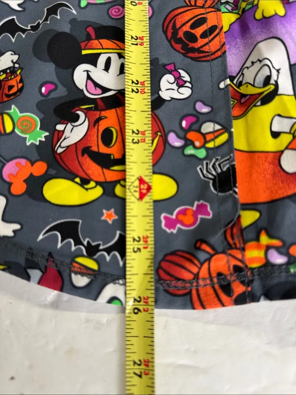 Disney Women’s Multicolor Halloween Print V-neck scrub top Mickey goofy S new - Image 11