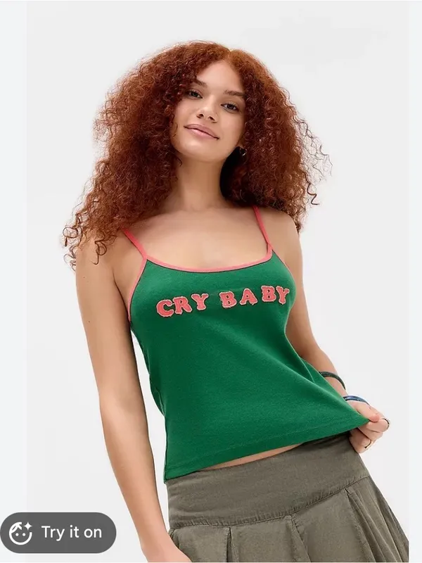 Urban Outfitters Cry Baby Cami Tank Top Y2K- 90s inspired cotton camisole lolita - Image 3