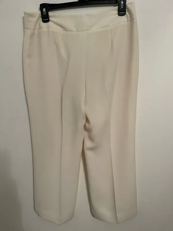 Classic White Tailored Pants Size M - Image 4