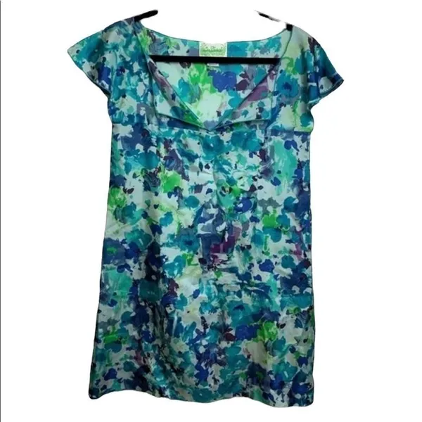 Anthropologie Le Shack 100% Silk Shift Dress by Tracy Feith Size 4 - Image 2