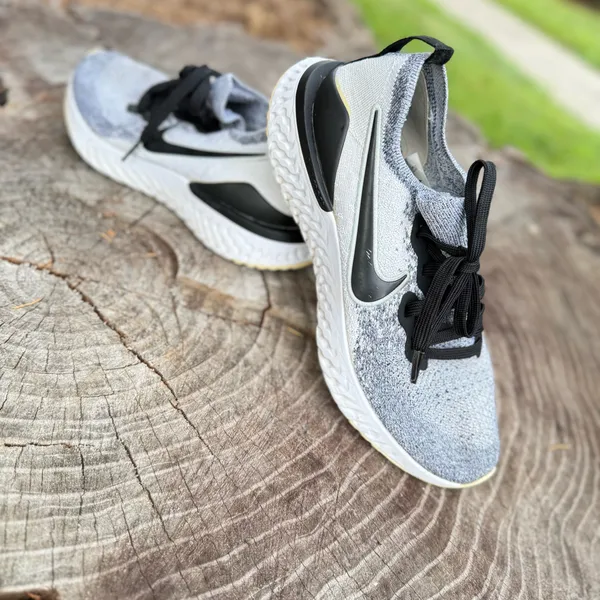 Nike Epic React Flyknit 2 White Black Oreo women Size 8.5 Running Sheos - Image 7
