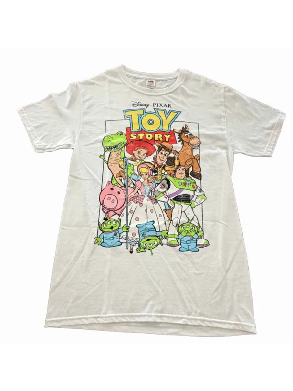 Fruit of the Loom Disney Pixar Toy Story Cast Graphic T-Shirt White Size Small S Woody Buzz - Image 2