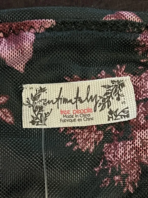 Free People Bodysuit Womens Small Black Combo Floral Mesh Front Hook Corset - Image 6