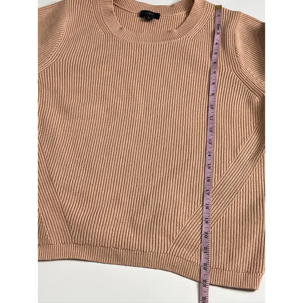 J.Crew Ribbed Knit Sweater Women's Medium Peach Long Sleeve Crew Neck Pullover - Image 6