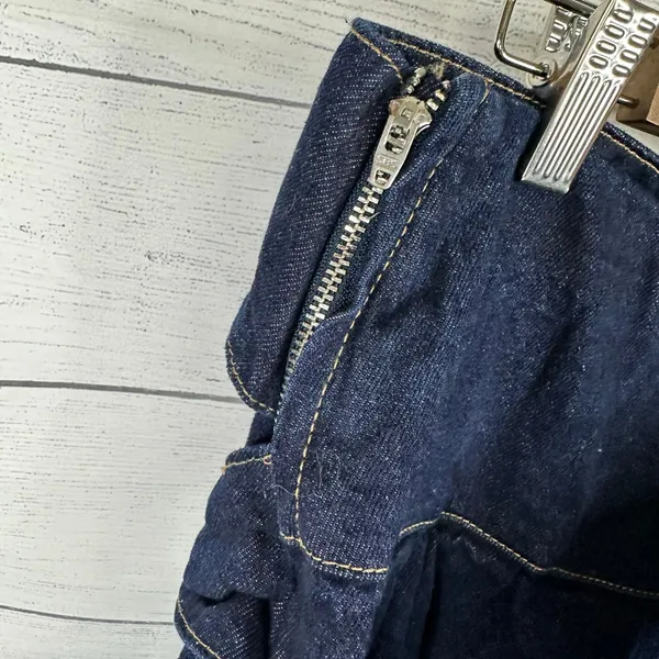 Cider Womens size Large Denim Ruffle Hem Micro Mini Skort Skirt - Image 4