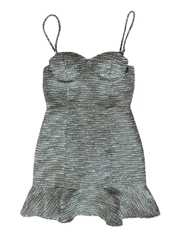 Lovers + Friends Women’s Aubrey Metallic Tweed Fit And Flare Mini Dress Size XS - Image 2