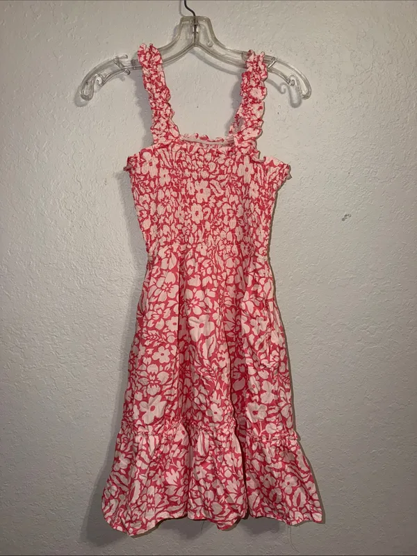 pink and white floral smocked sundress from the boutique brand Versona - Image 3