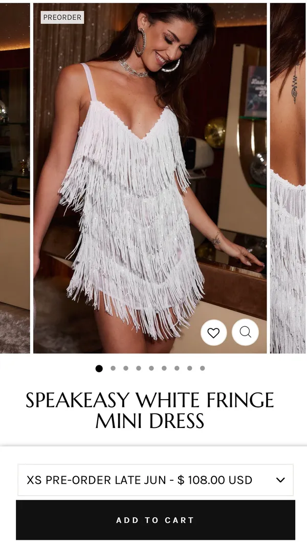 12th Tribe White Sequin Fringe Dress - Image 3