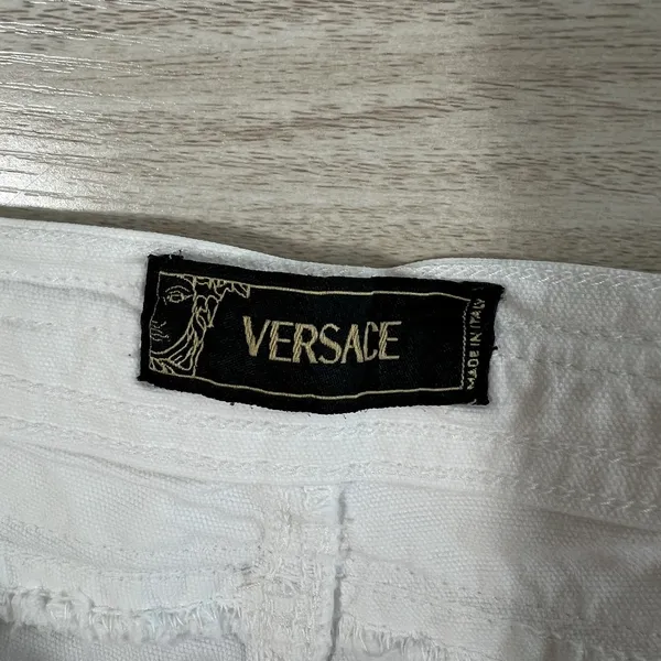 Versace Cropped Straight Leg Jeans Women's Size 30 Denim Zipper Pockets Designer - Image 8