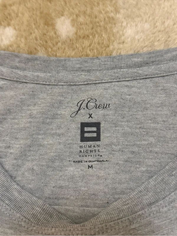 J.Crew love first grey rainbow font pride T-shirt women’s size medium - Image 5