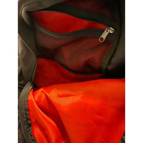 Victoria Sport Backpack Black Nylon Red Lining Mesh Pockets‎ Gym Travel Bag - Image 7