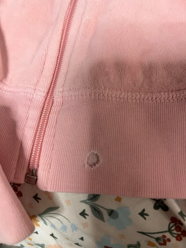 Juicy Couture Velour Zip-Up Jacket Pink - Image 4
