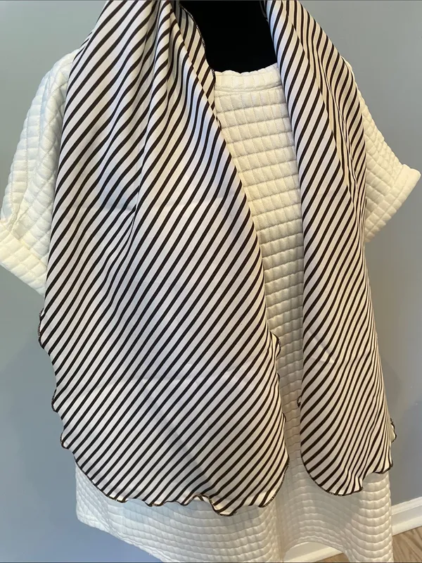 Striped Brown and White vintage Scarf - Image 3