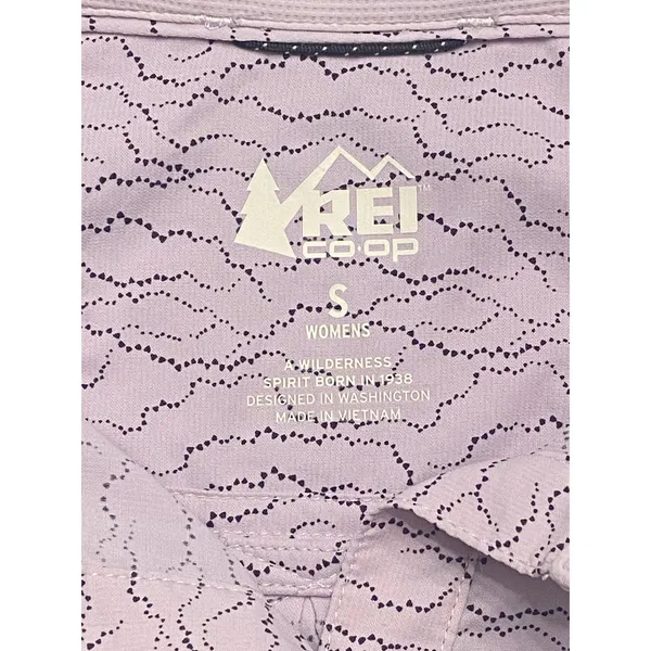 REI Co-op Sahara Shirt Small UPF Fishing Hiking Lilac Topographic Print Gorpcore - Image 5