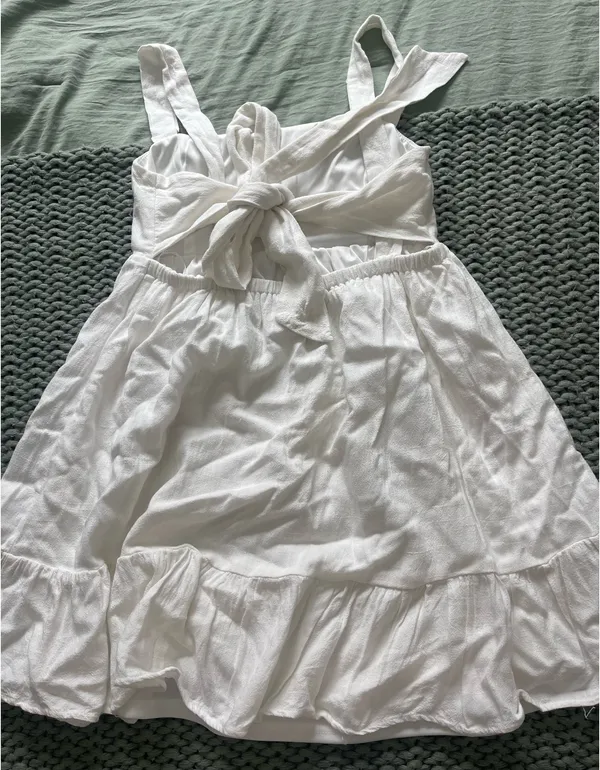 Lulus White Tie Back Dress - Image 3